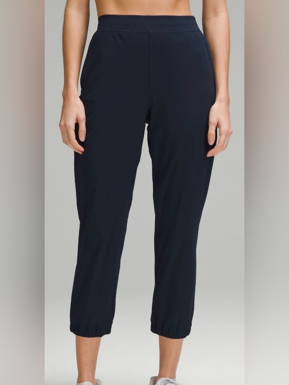 LULULEMON Adapted State High Rise Cropped Navy Blue Jogger, Size 12
